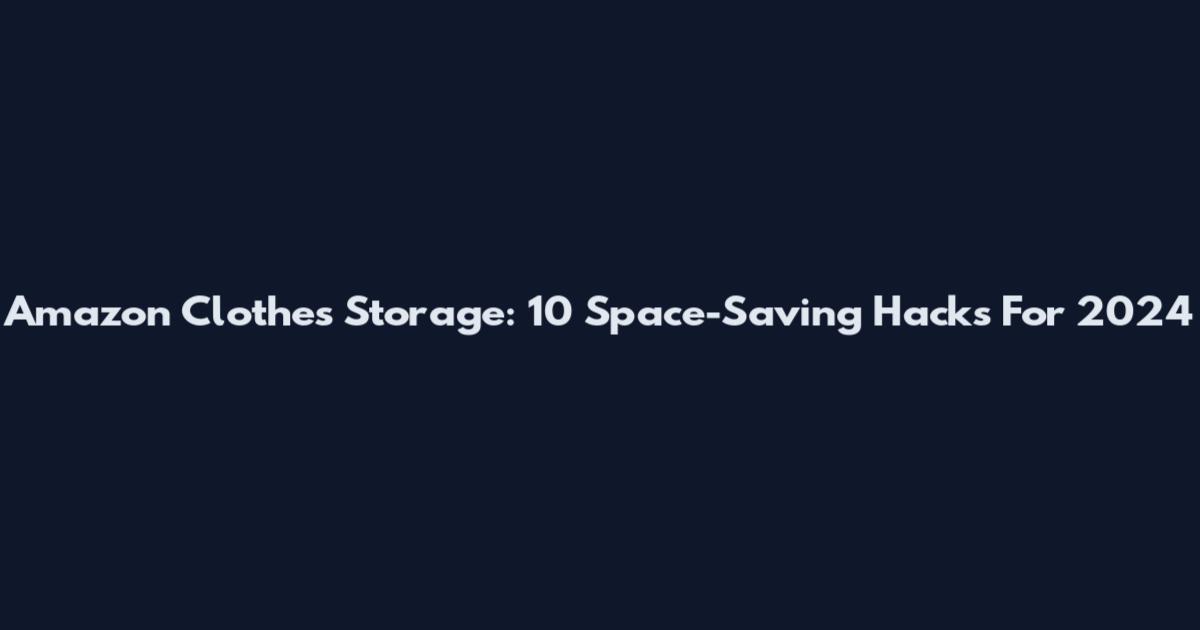 Amazon Clothes Storage: 10 Space-Saving Hacks For 2024