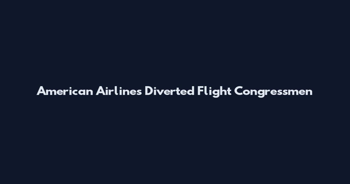 American Airlines Diverted Flight Congressmen