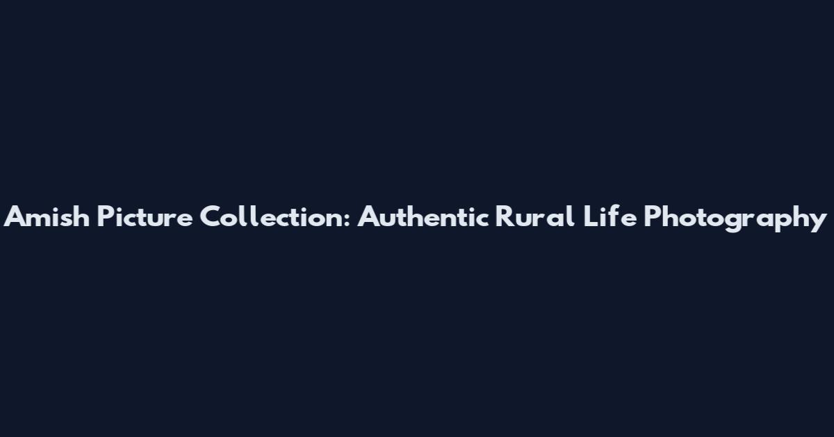 Amish Picture Collection: Authentic Rural Life Photography