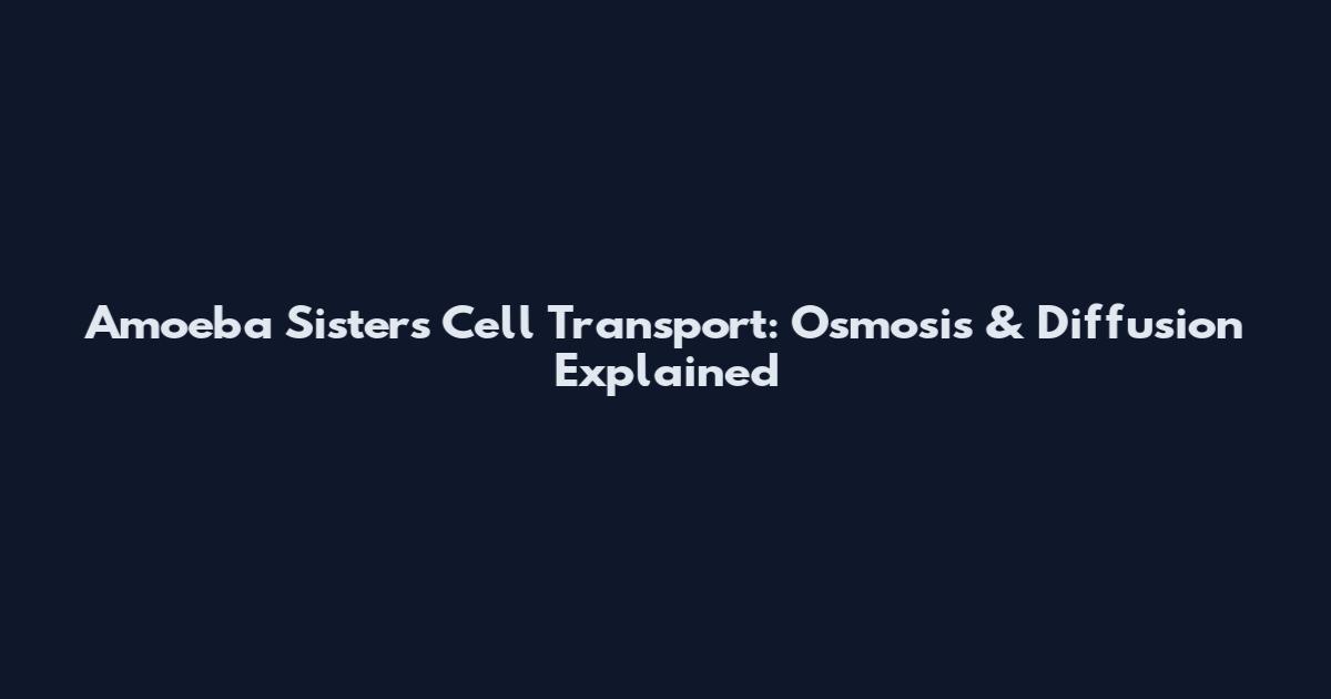 Amoeba Sisters Cell Transport: Osmosis & Diffusion Explained