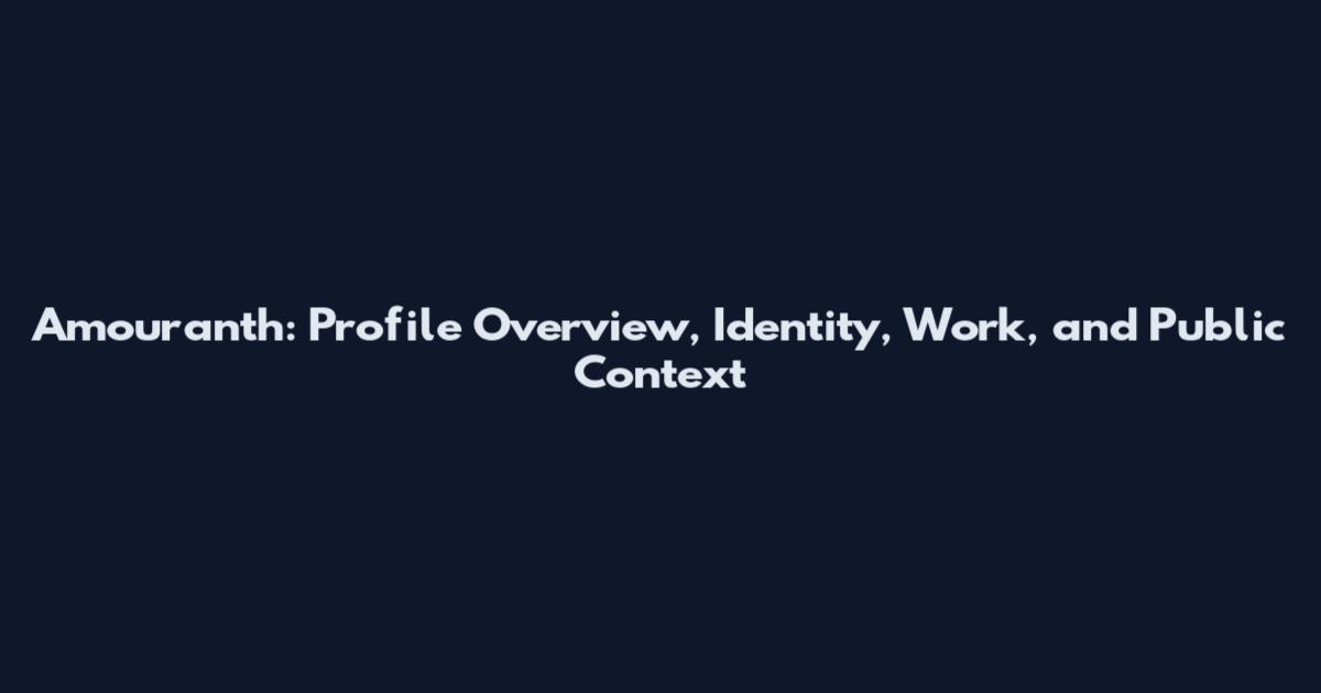 Amouranth: Profile Overview, Identity, Work, and Public Context