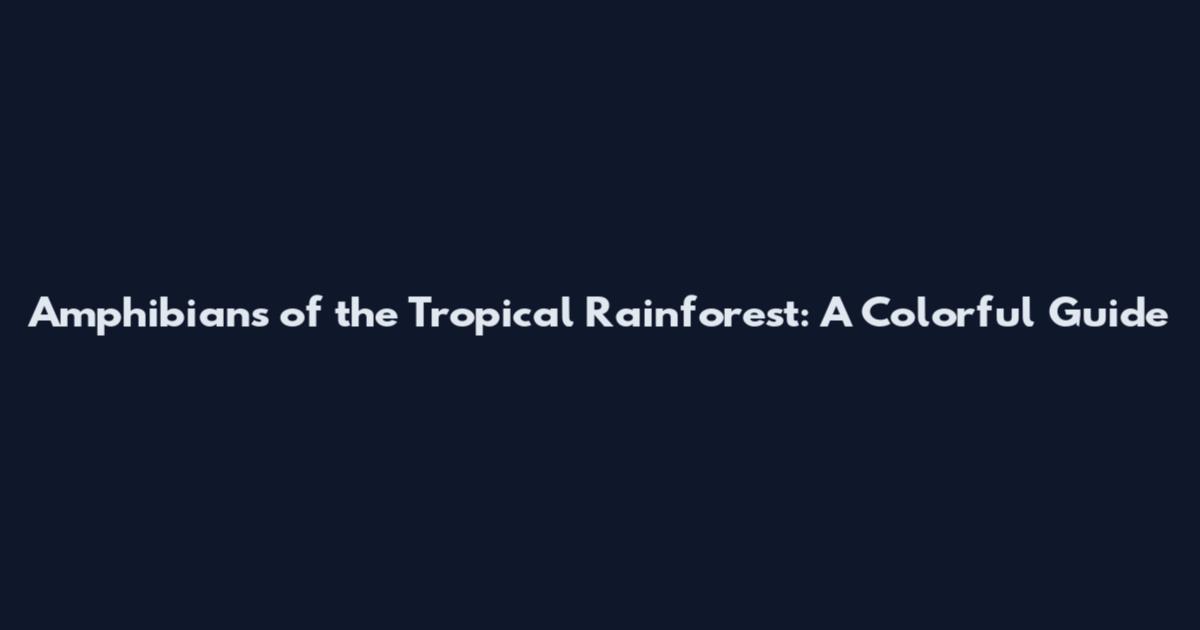 Amphibians of the Tropical Rainforest: A Colorful Guide