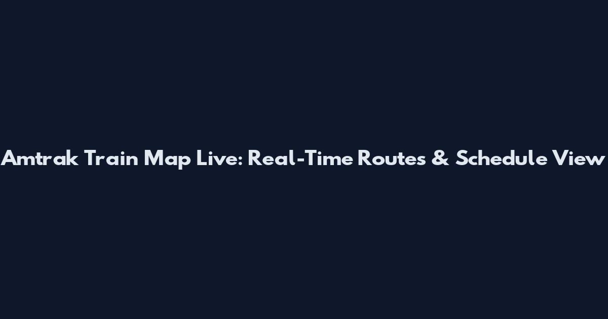 Amtrak Train Map Live: Real-Time Routes & Schedule View