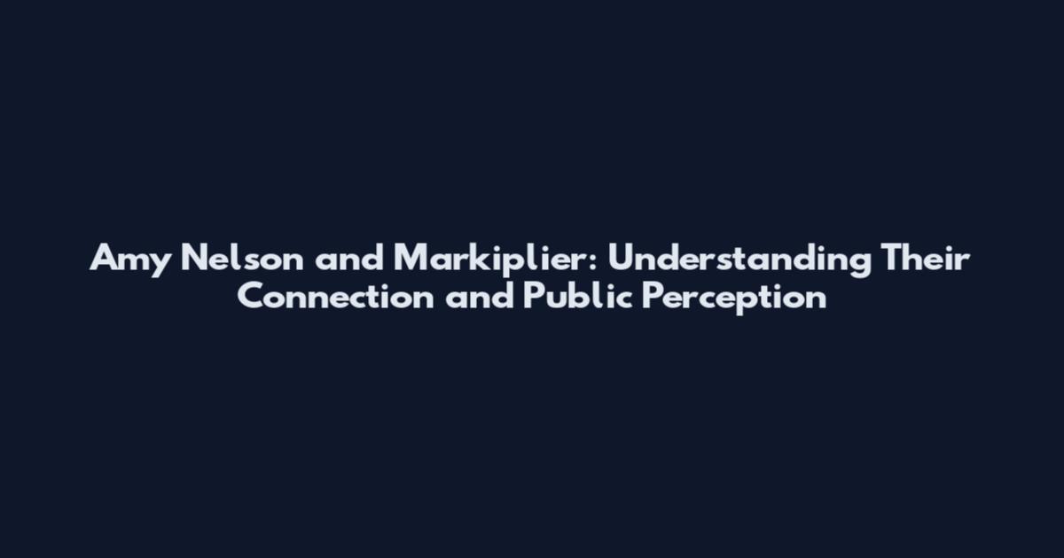 Amy Nelson and Markiplier: Understanding Their Connection and Public Perception