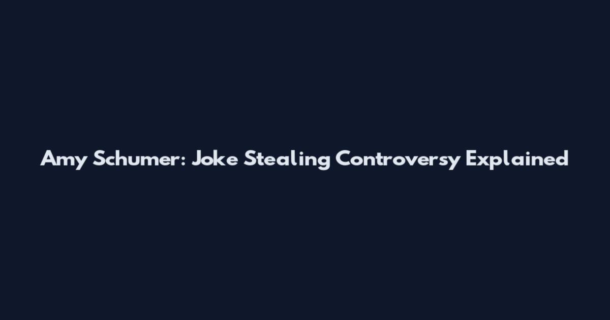 Amy Schumer: Joke Stealing Controversy Explained