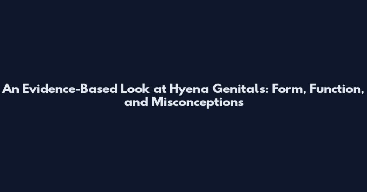 An Evidence-Based Look at Hyena Genitals: Form, Function, and Misconceptions