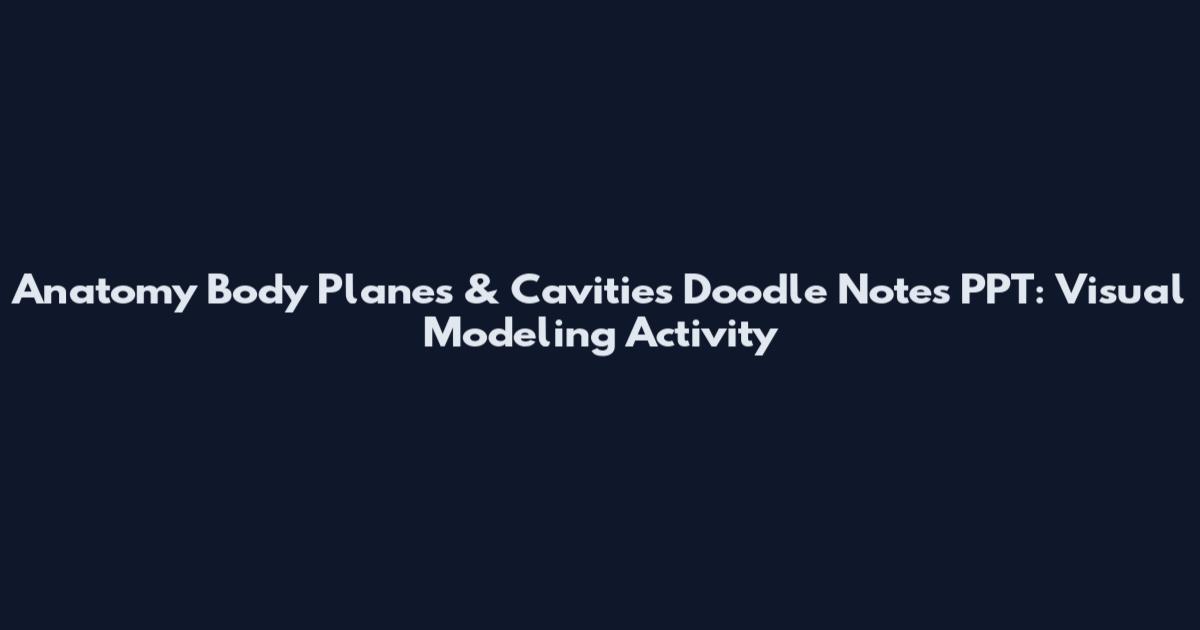 Anatomy Body Planes & Cavities Doodle Notes PPT: Visual Modeling Activity