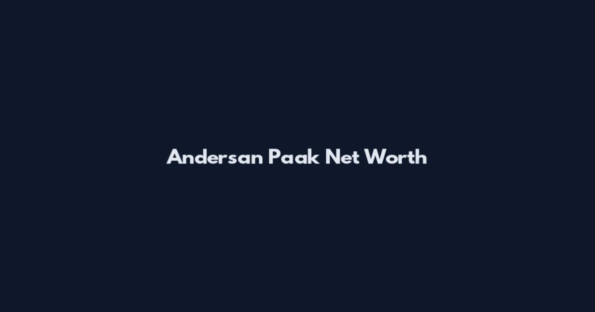 Andersan Paak Net Worth
