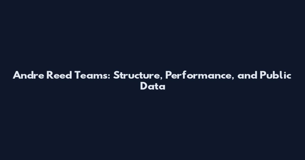 Andre Reed Teams: Structure, Performance, and Public Data