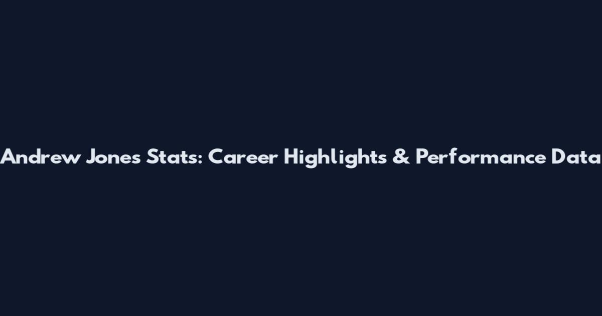Andrew Jones Stats: Career Highlights & Performance Data