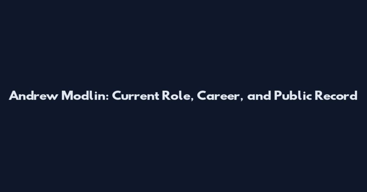 Andrew Modlin: Current Role, Career, and Public Record