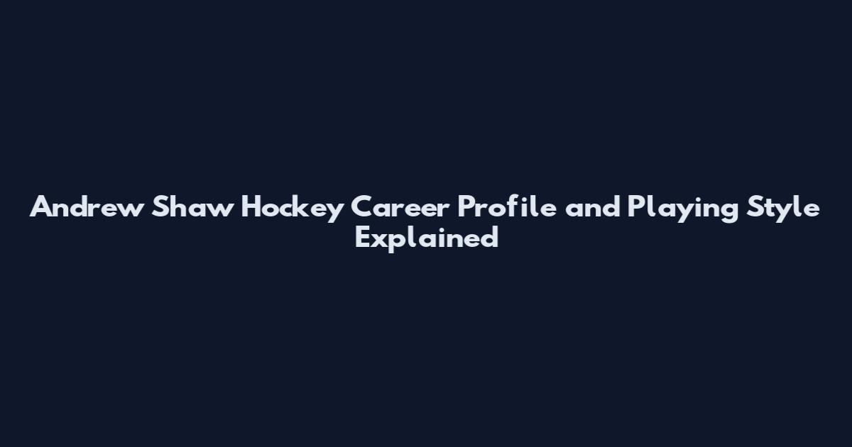 Andrew Shaw Hockey Career Profile and Playing Style Explained