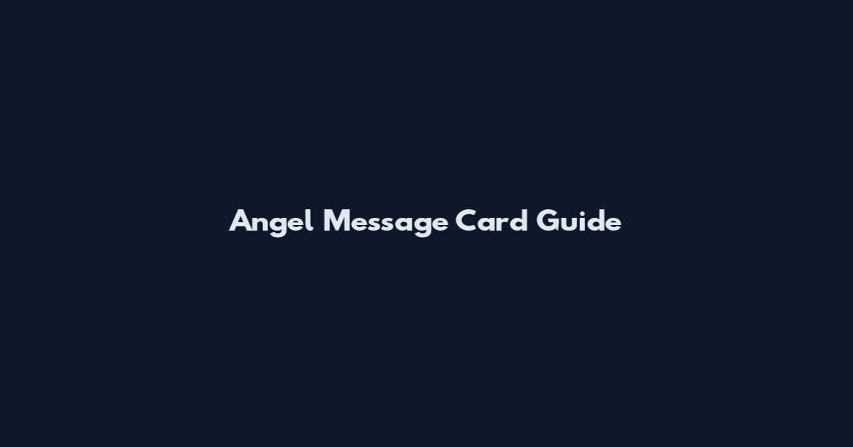 Angel Message Card Guide