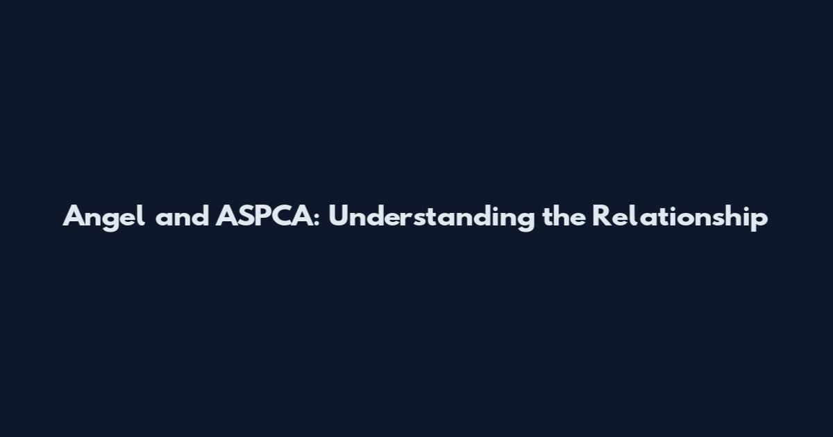Angel and ASPCA: Understanding the Relationship
