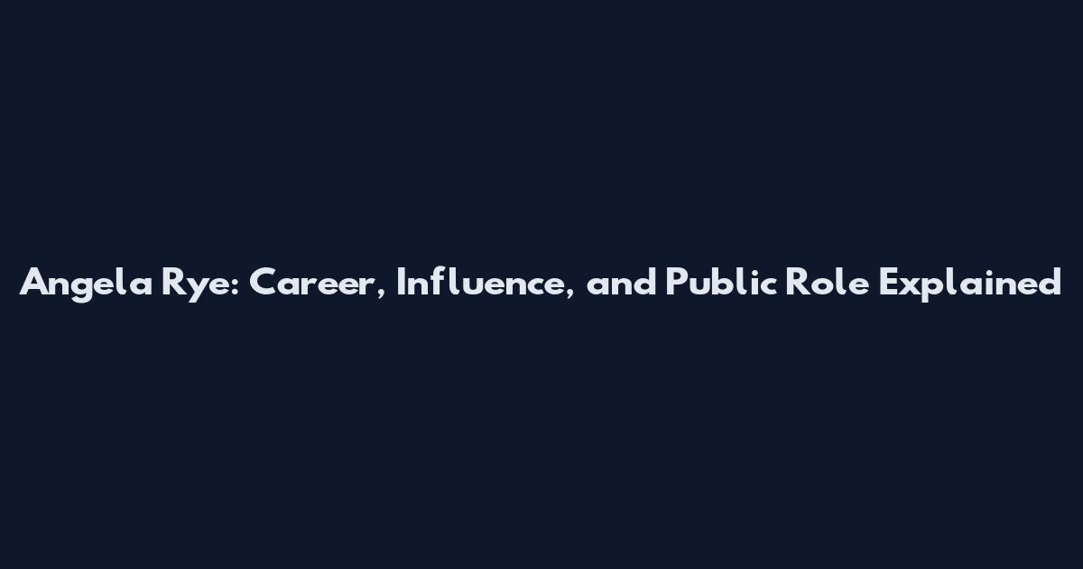 Angela Rye: Career, Influence, and Public Role Explained