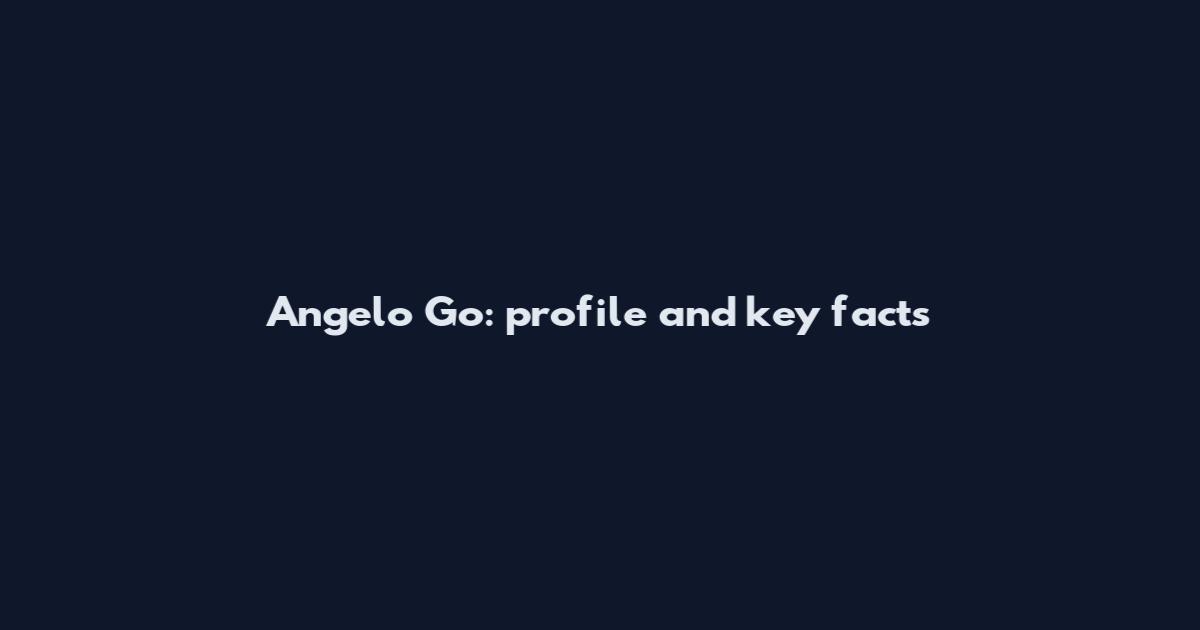 Angelo Go: profile and key facts
