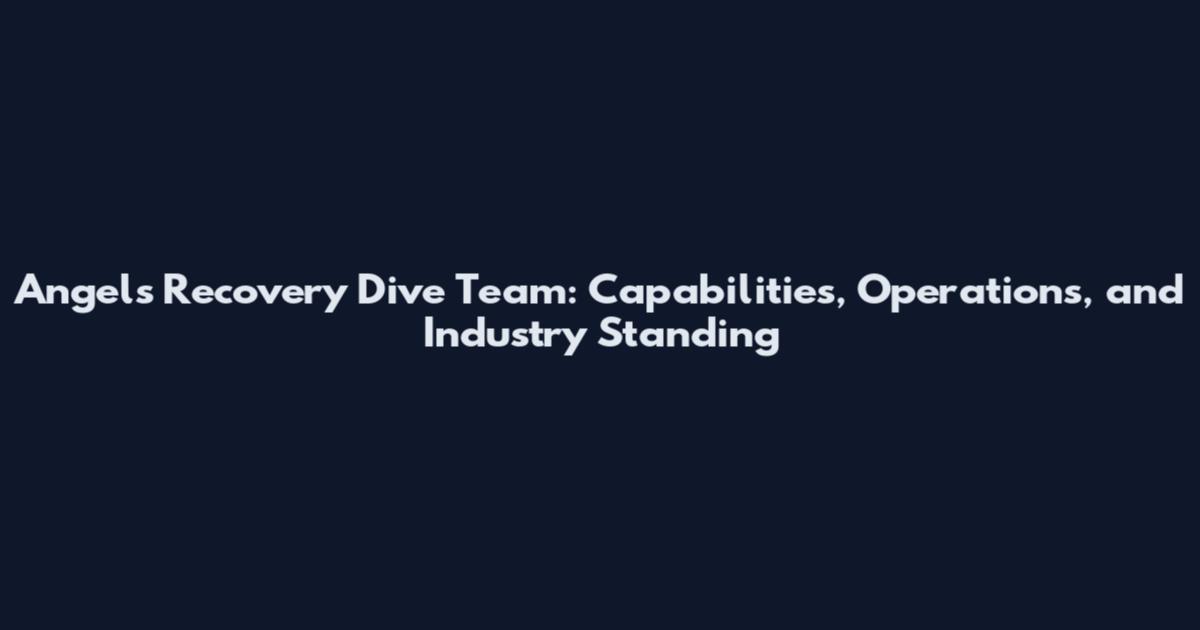 Angels Recovery Dive Team: Capabilities, Operations, and Industry Standing