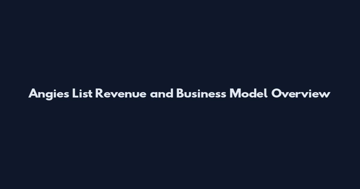 Angie's List Revenue and Business Model Overview