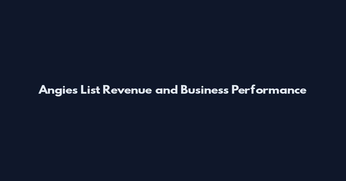 Angie's List Revenue and Business Performance