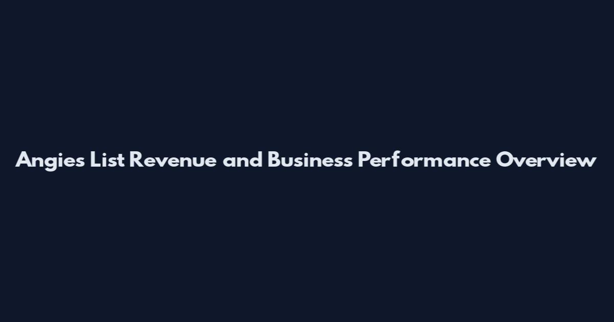 Angie's List Revenue and Business Performance Overview