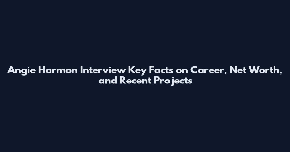Angie Harmon Interview Key Facts on Career, Net Worth, and Recent Projects