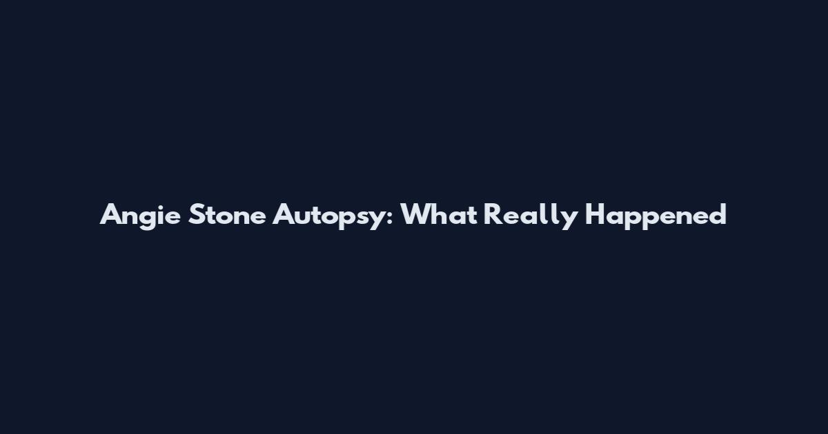 Angie Stone Autopsy: What Really Happened