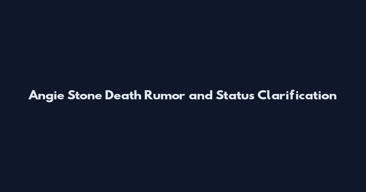 Angie Stone Death Rumor and Status Clarification