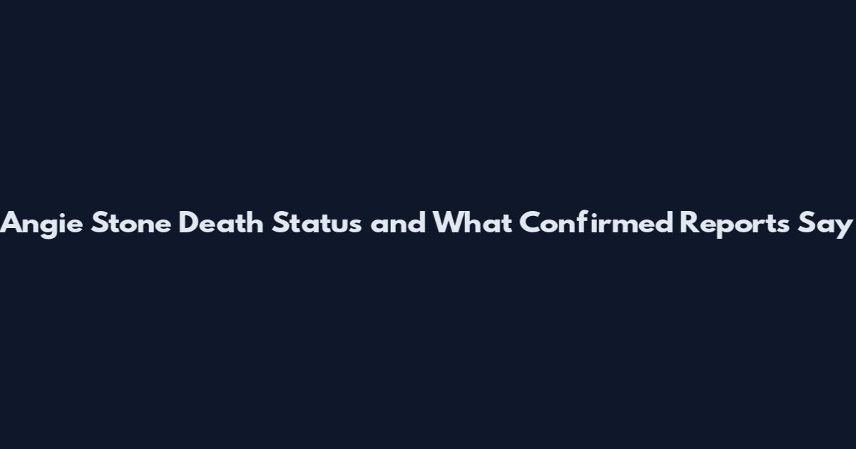 Angie Stone Death Status and What Confirmed Reports Say