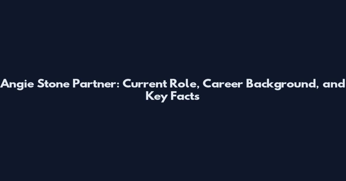 Angie Stone Partner: Current Role, Career Background, and Key Facts