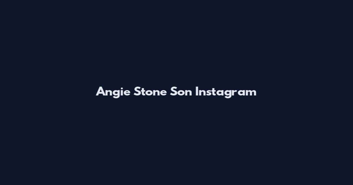 Angie Stone Son Instagram