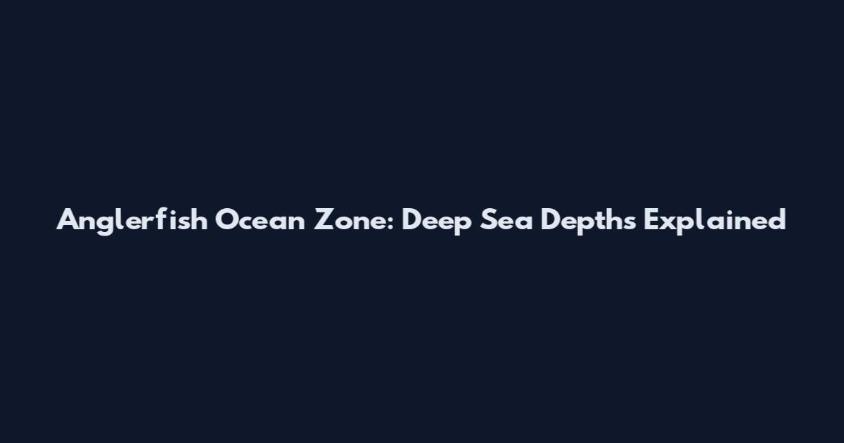 Anglerfish Ocean Zone: Deep Sea Depths Explained