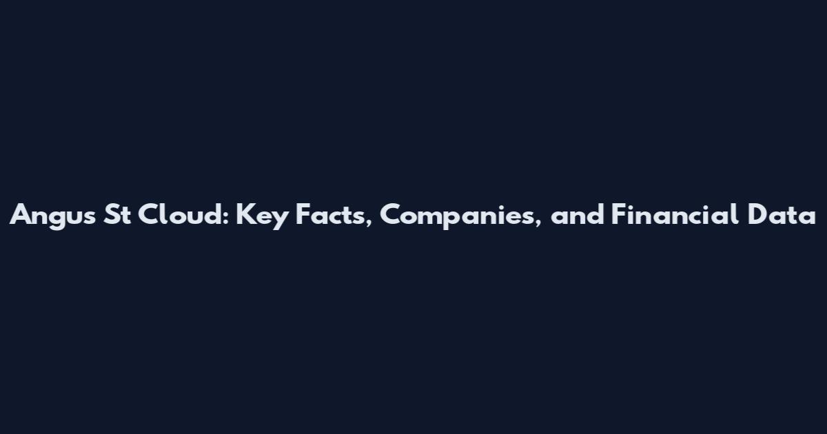 Angus St Cloud: Key Facts, Companies, and Financial Data