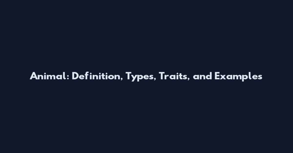 Animal: Definition, Types, Traits, and Examples