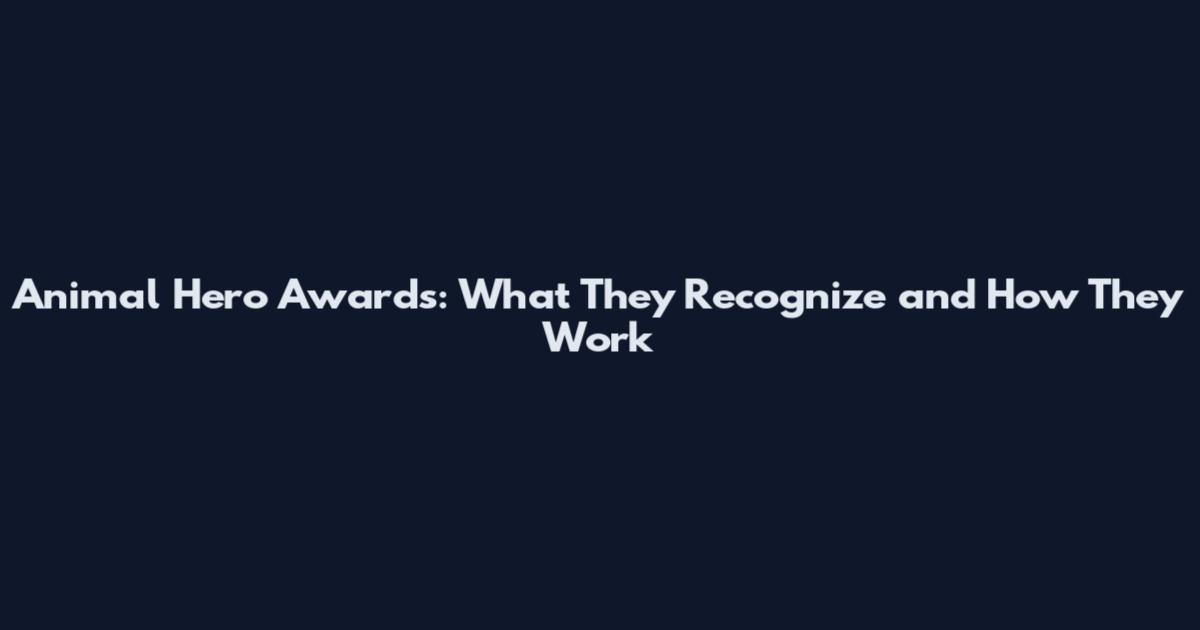 Animal Hero Awards: What They Recognize and How They Work