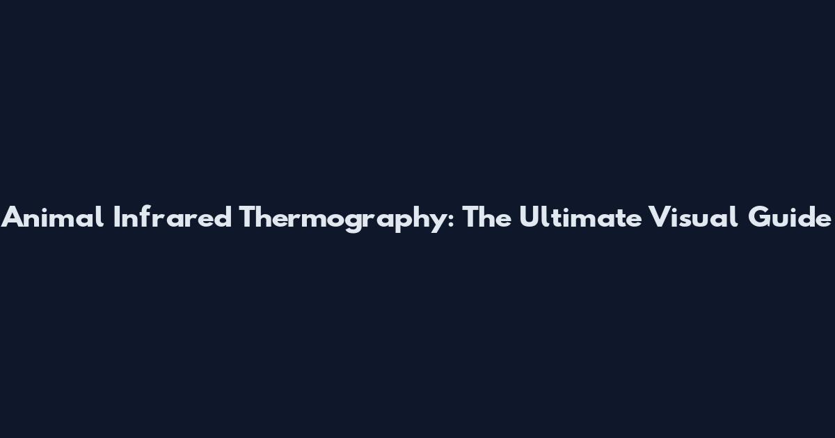 Animal Infrared Thermography: The Ultimate Visual Guide