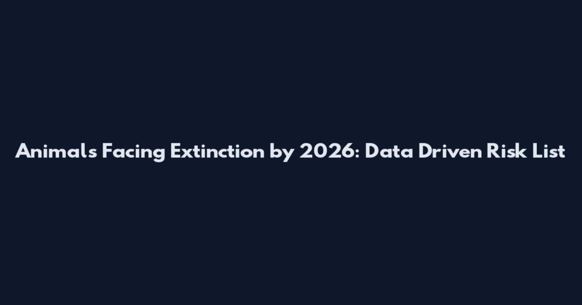Animals Facing Extinction by 2026: Data Driven Risk List