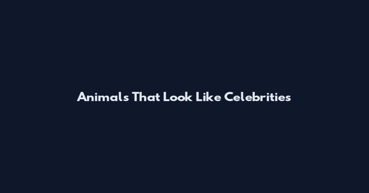 Animals That Look Like Celebrities