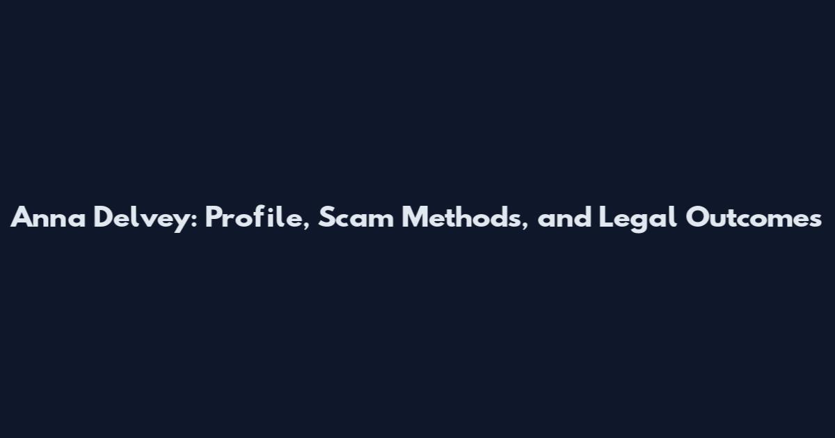 Anna Delvey: Profile, Scam Methods, and Legal Outcomes