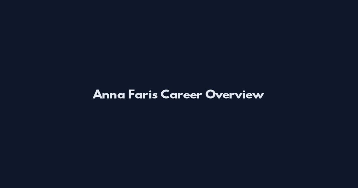 Anna Faris Career Overview
