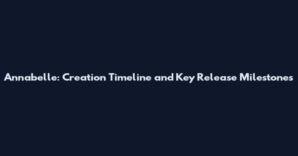 Annabelle: Creation Timeline and Key Release Milestones