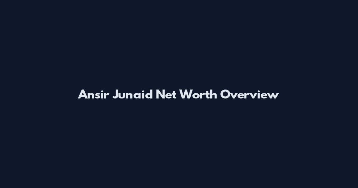 Ansir Junaid Net Worth Overview