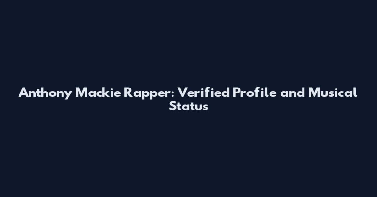 Anthony Mackie Rapper: Verified Profile and Musical Status