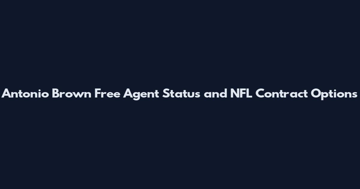 Antonio Brown Free Agent Status and NFL Contract Options