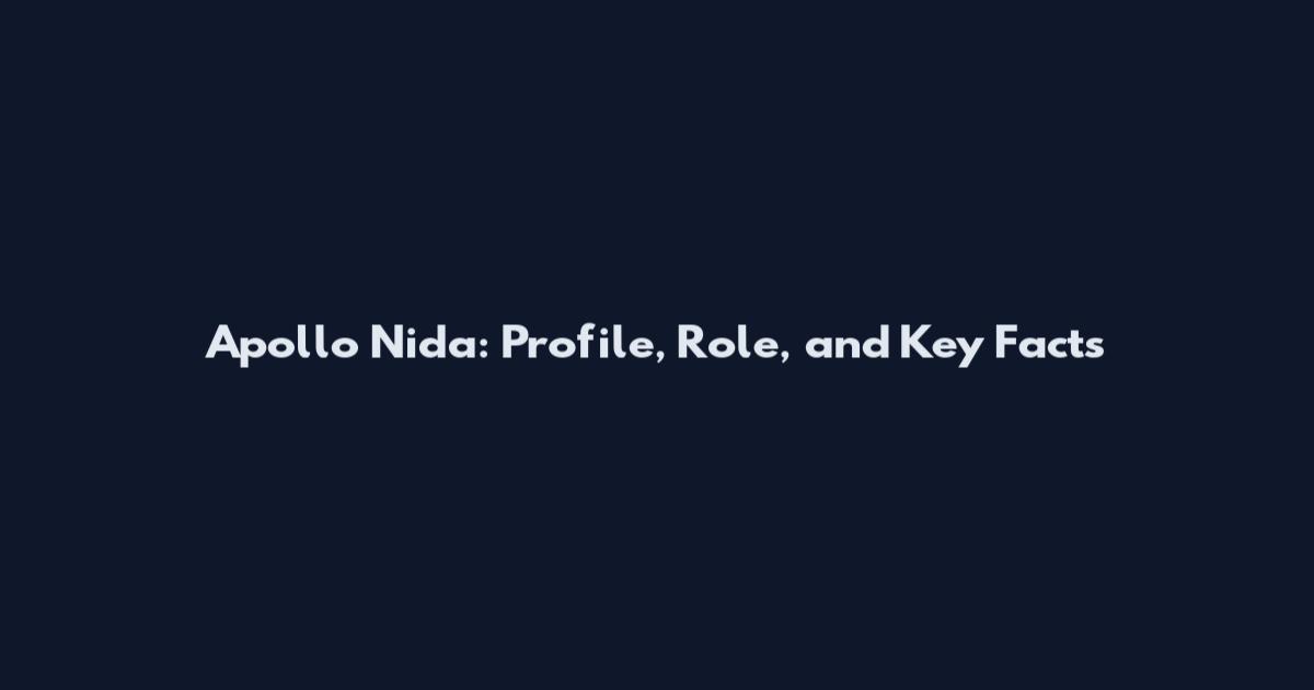 Apollo Nida: Profile, Role, and Key Facts