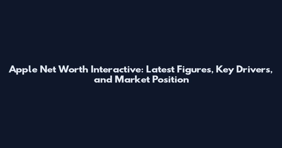Apple Net Worth Interactive: Latest Figures, Key Drivers, and Market Position