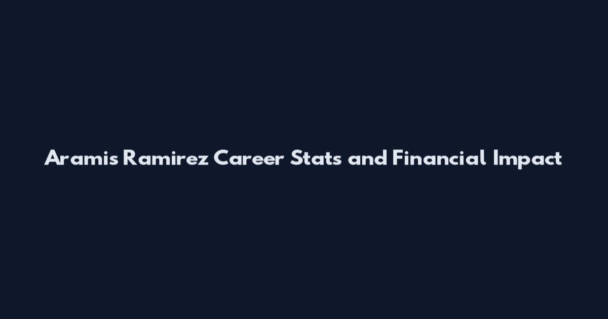 Aramis Ramirez Career Stats and Financial Impact