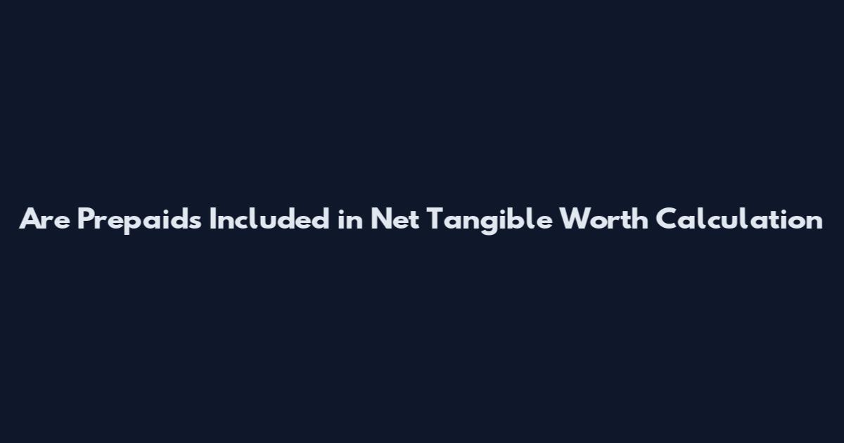 Are Prepaids Included in Net Tangible Worth Calculation