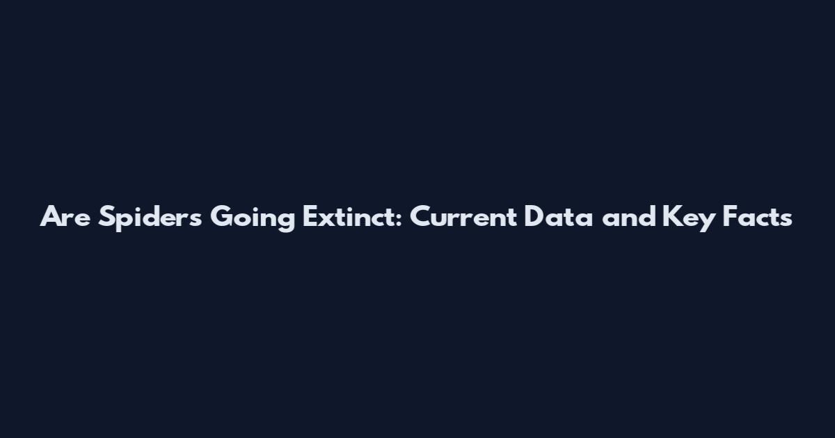Are Spiders Going Extinct: Current Data and Key Facts