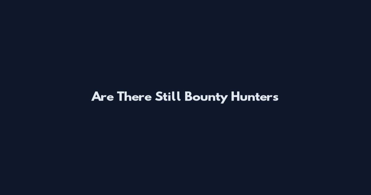 Are There Still Bounty Hunters