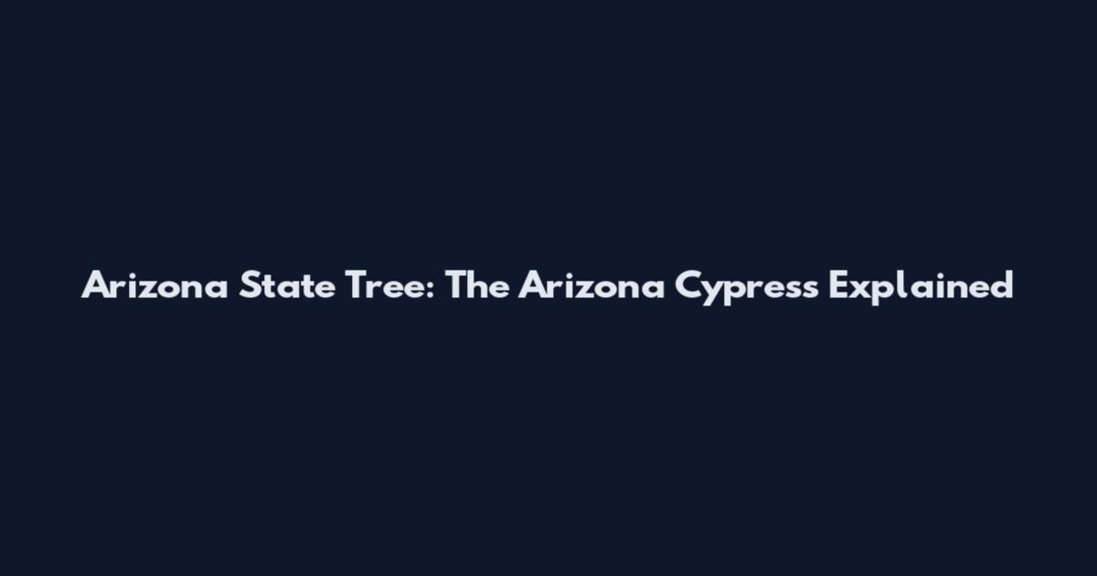 Arizona State Tree: The Arizona Cypress Explained